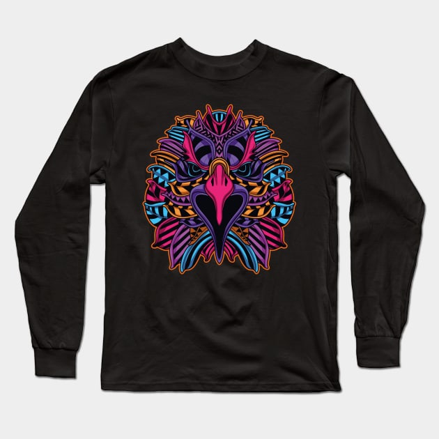 Eagle Face Long Sleeve T-Shirt by cartoonbug